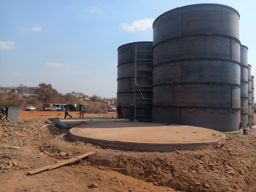 New leach tanks and concrete foundation