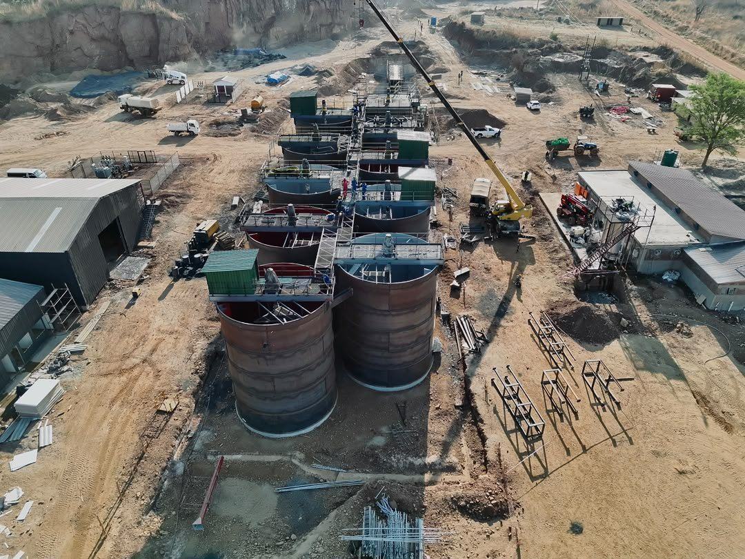 Processing tanks under construction at Walden